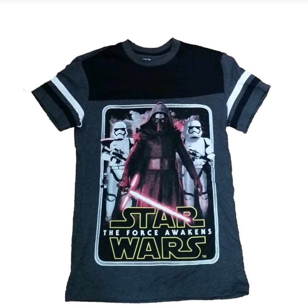 Star Wars Womens T-Shirt Black XXL The Force Awakens Shirt Plus Size Crew Neck